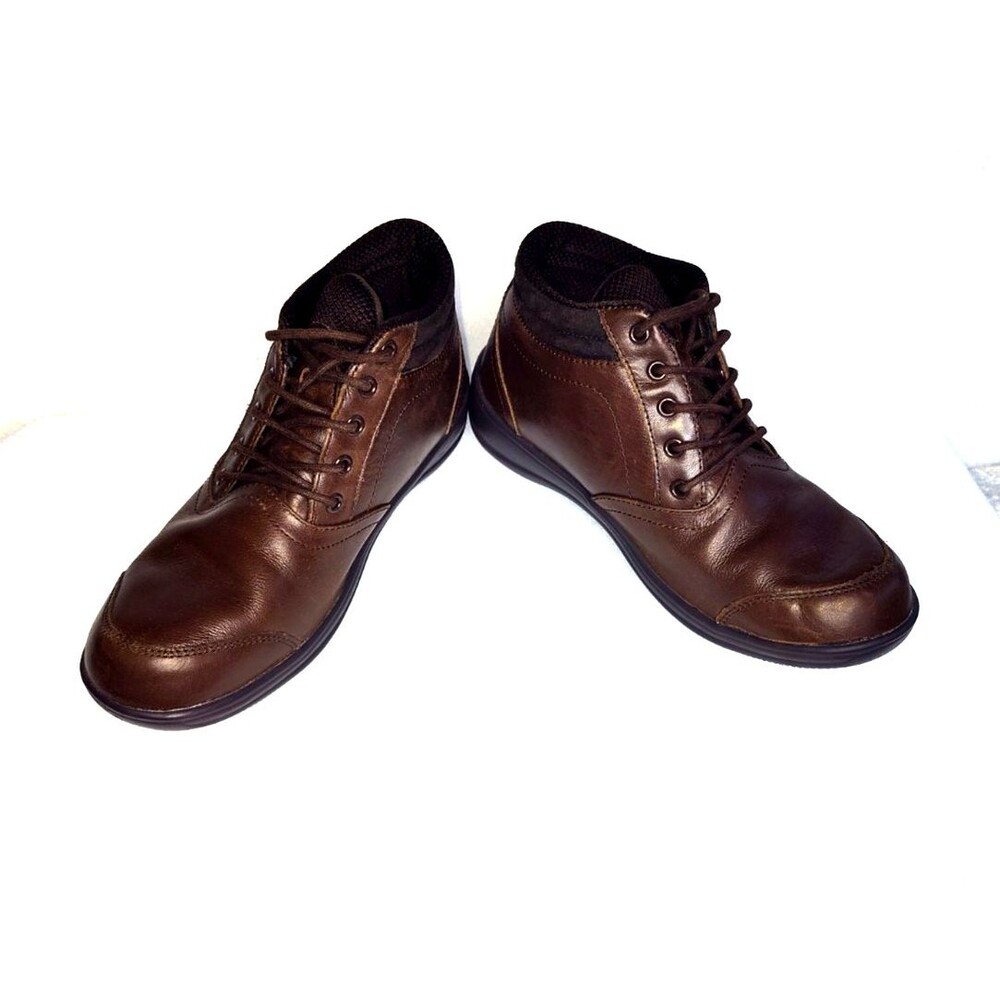 ORTHOFEET Women's Ankle Boots Size 9M Chocolate Brown Leather Foot Pain Relief
